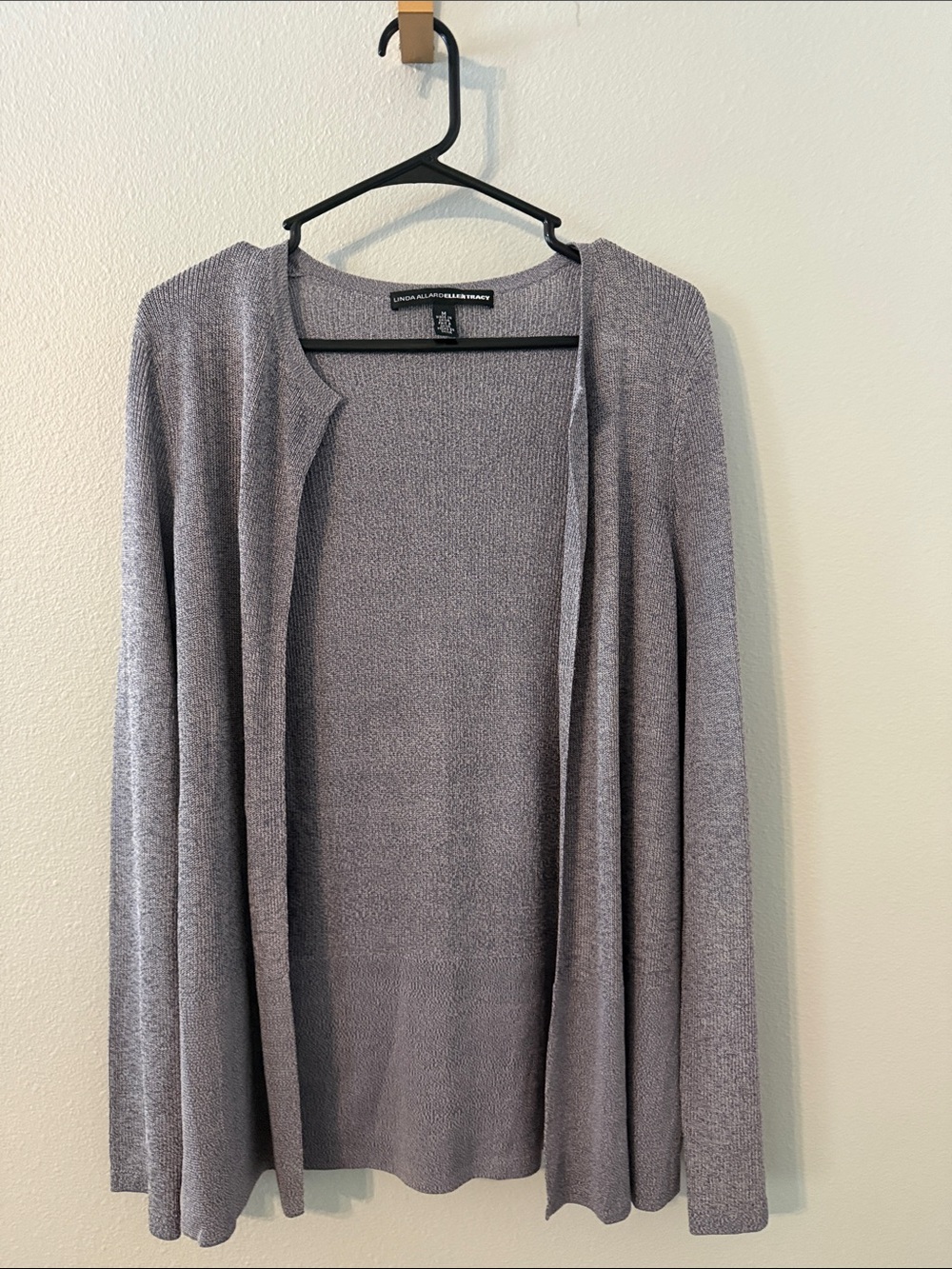 Ellen Tracy Open-Front Cardigan - Heather Gray